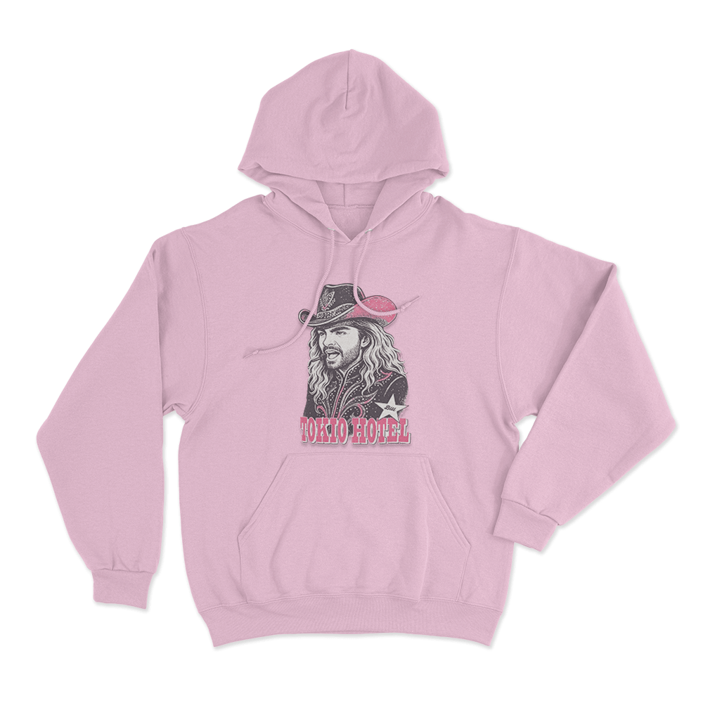 Western Bill Cowboy Portrait Unisex Hoodie Pink Western Bill Cowboy Portrait Unisex Hoodie Pink