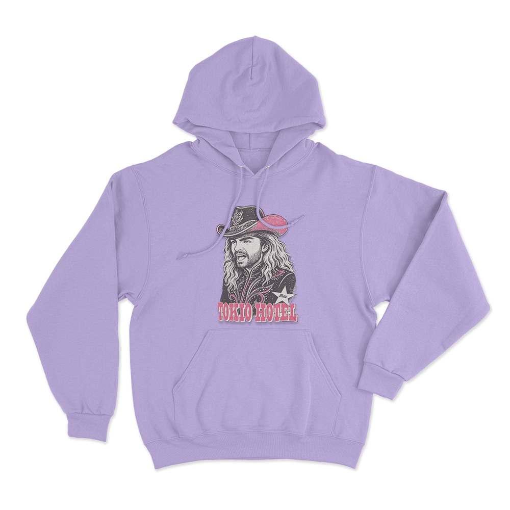 Western Bill Cowboy Portrait Unisex Hoodie Purple Western Bill Cowboy Portrait Unisex Hoodie Purple