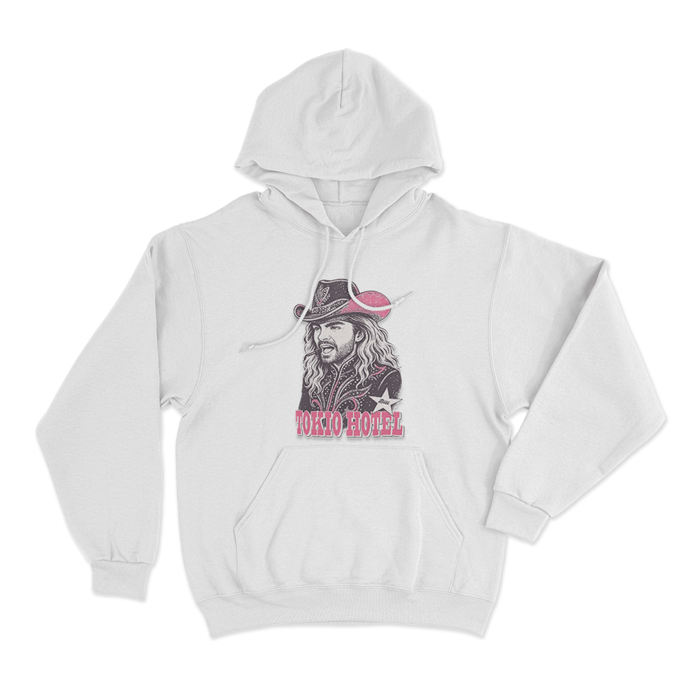 Western Bill Cowboy Portrait Unisex Hoodie White Western Bill Cowboy Portrait Unisex Hoodie White