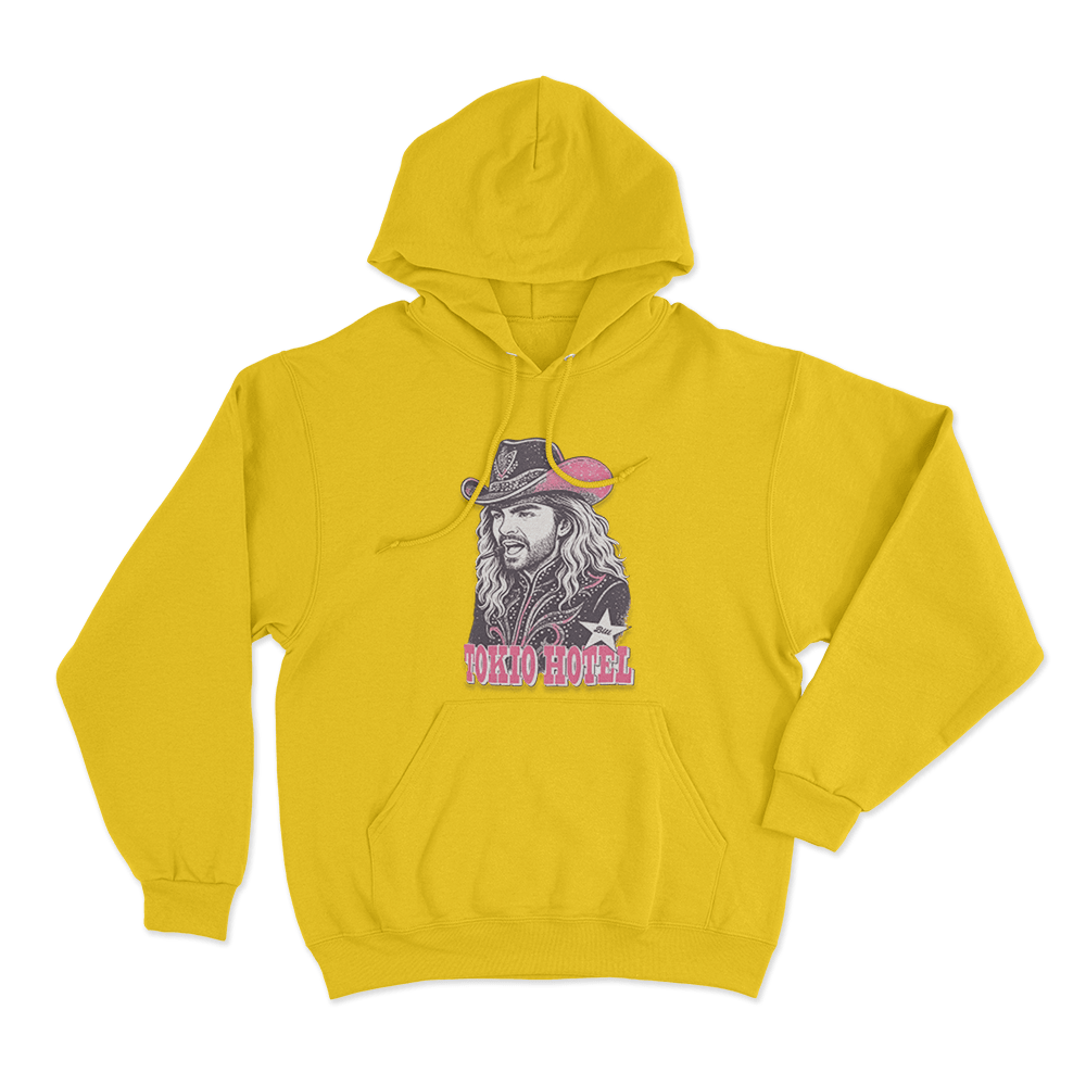 Western Bill Cowboy Portrait Unisex Hoodie Yellow Western Bill Cowboy Portrait Unisex Hoodie Yellow