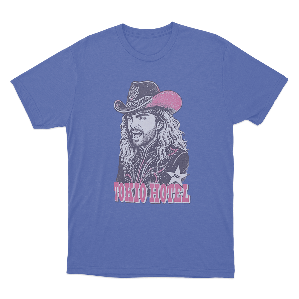 Western Bill Cowboy Portrait Unisex T Shirt Blue Western Bill Cowboy Portrait Unisex T Shirt Blue
