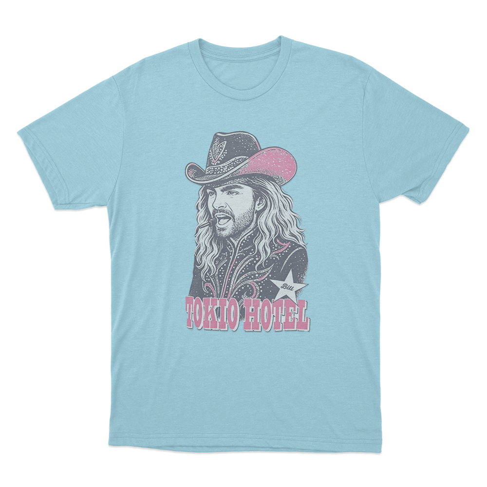 Western Bill Cowboy Portrait Unisex T Shirt Sky Blue Western Bill Cowboy Portrait Unisex T Shirt Sky Blue